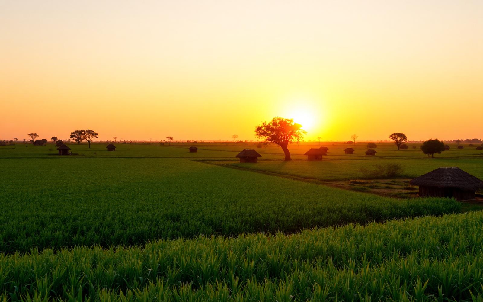 Paysage rural de la Commune Haho 3 – Kpédomé au coucher de soleil